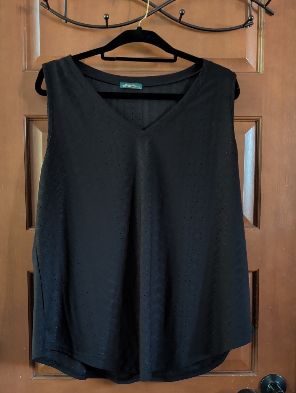 Classic Black V-Neck Eyelet Tank Top